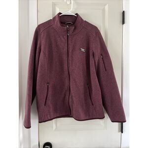 L.L Bean Womens Sweater Fleece Full Zip Size 2X Dark Plum Rose 504893 Outdoor